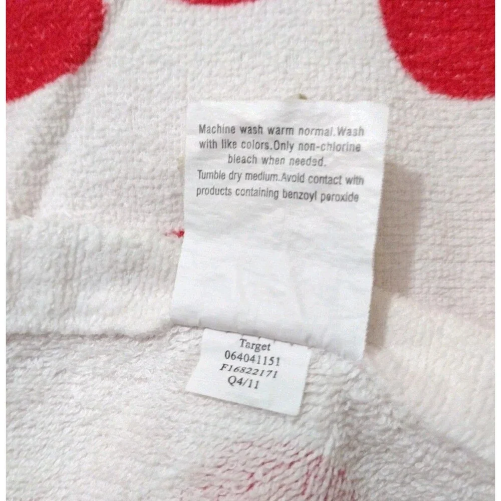 2011 Target Polka-Dot Bath Beach Towel 100% Cotton Colorful Red Pink Retro 28x55